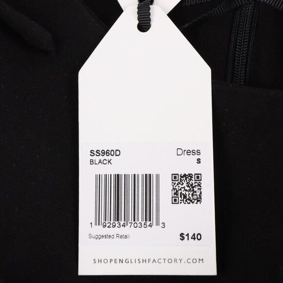 NWT English Factory Bow Detailed Mini Dress in Black Size Small - Picture 5 of 7